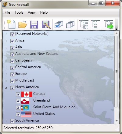 Block connections by geographical location.