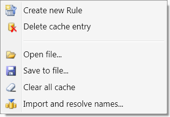 DNS Firewall DNS Cache context menu