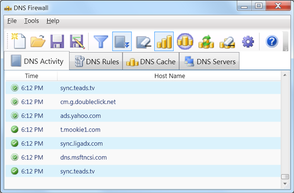 DNS Firewall log with successful DNS responses