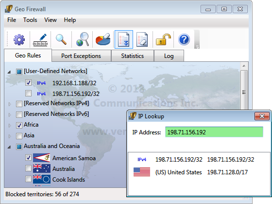 Geo Firewall lookup geo IP