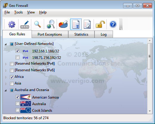 Geo Firewall main screenshot