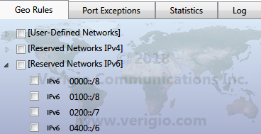 Geo Firewall reserved networks