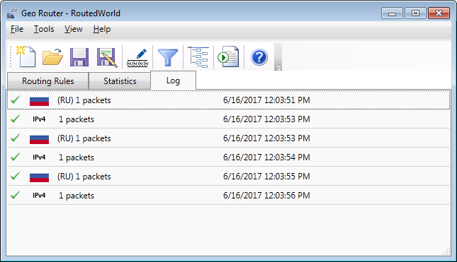Geo Router - activity log
