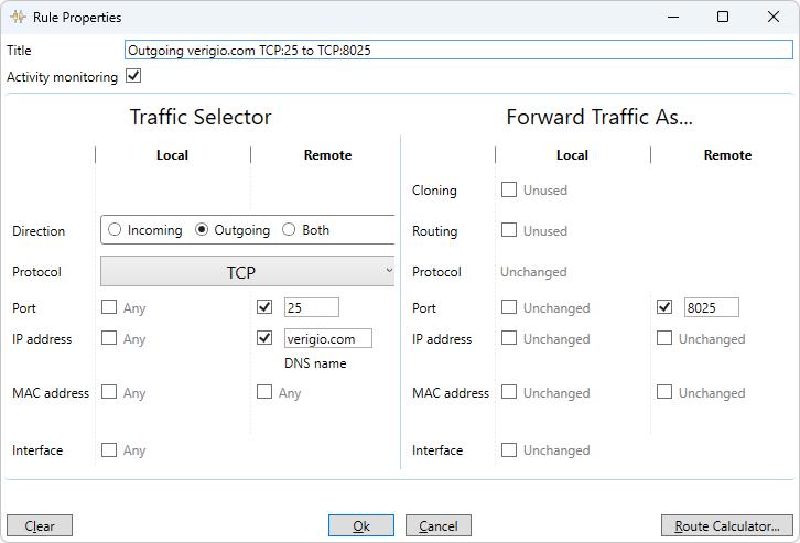Multi Port Forwarder example of forwarding outgoing traffic