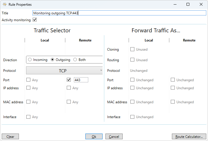 Multi Port Forwarder example of monitoring web traffic