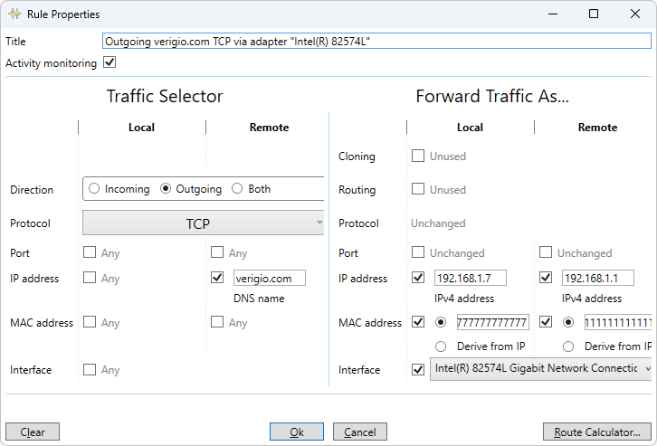 Multi Port Forwarder example of routing traffic