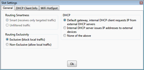 default gateway slot settings