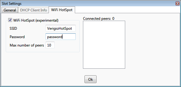 WiFi HotSpot slot settings