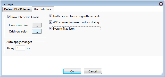 network hub global user-interface settings